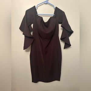 Express Off The Shoulder Flutter Sleeve Dress